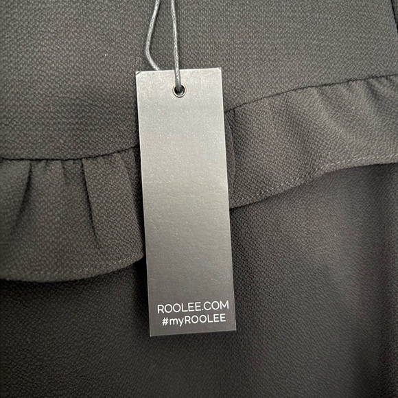 NEW Roolee Black Ruffle Detail top/blouse - Picture 2 of 6